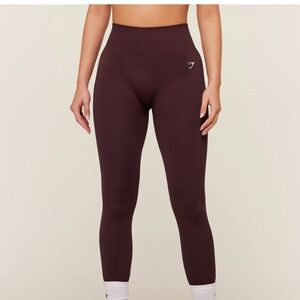 Gymshark Maroon High-Waisted Everyday Seamless Leggings Large